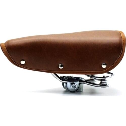 Retro Vintage Bicycle Saddle Riveted Cycling Saddle Classic Seat Bike with Spring Durable Seat Cover Bike Accessories