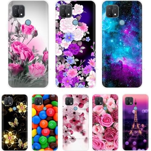 For OPPO A15 Case OPPOA15 2020 6.52" Cover Silicone Soft TPU Phone Case for OPPO A15 A 15 CPH2185 Cute Flower Protective Cases