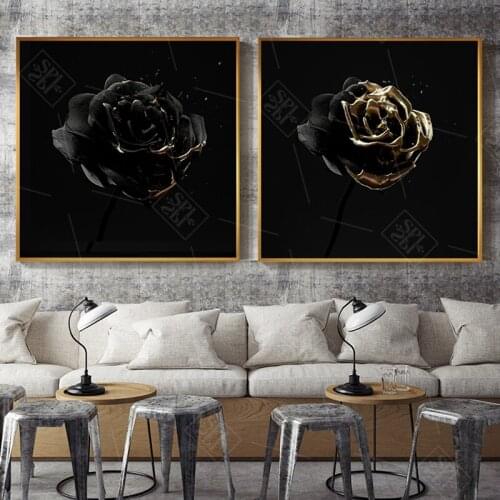 Golden Rose Tear Tearing Man Butterfly Lady Canvas Painting Fashion Poster Print Wall Decor Pictures For Living Room Art Studio