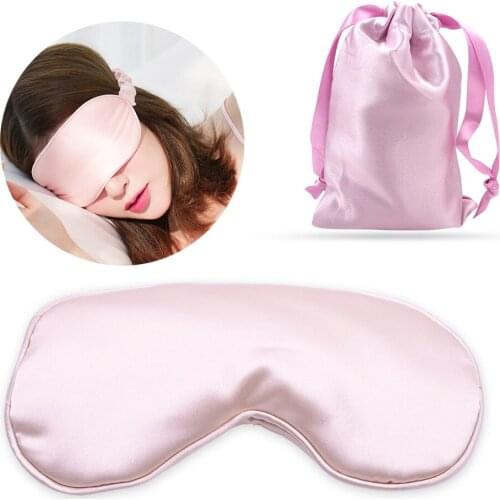 1Pcs New Pure Silk Sleep Rest Eye Mask Padded Shade Cover Travel Relax Aid Blindfolds Sleeping Assistant Portable Travel Eyemask