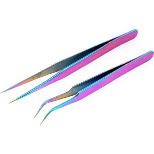 1pcs Stainless Steel Eye Lashes Tweezers False Fake Eyelash Extension Tweezers Nippers Pointed Clip Professional Tool #256357