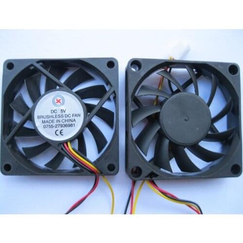 10 pcs Brushless DC Cooling Fan 11 Blade 5V 7015S 70x70x15mm 3Wire