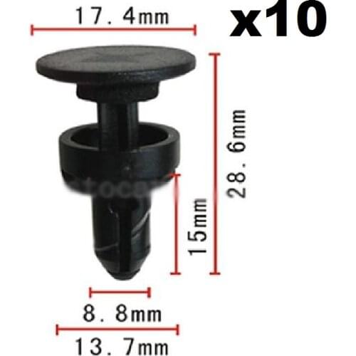 10pcs OEM Nylon Fastener Rivet For Honda Acura Cowl Top Retainer Clip 91508-S50-003 For Odyssey 1998-On
