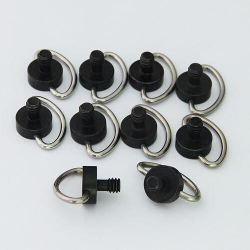 10pcs 1/4" camera screw with D ring for tripod and Quick Release plate (plack of Ten)