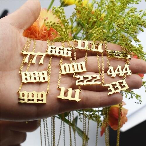 11pcs 1111 000 111 222 333 444 555 777 888 999 666 Necklace Stainless Steel Angel Number Necklaces