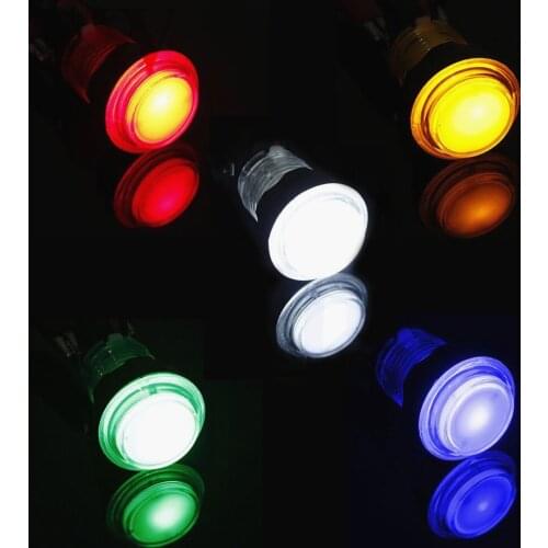 20ps Round colorful LED Illuminated push button 32mm Arcade Video Game Lighted Push Button Switch LED 12V 5 colors Available