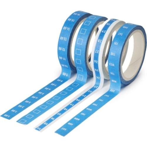 4pcs Schedule Date Adhesive Tape Set Month Week Time Todo Check 8mm Washi Tape Planner Agenda Memo Sticker Office School F943
