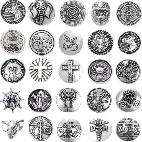 5pcs/lot Metal Snap Button Jewelry Bracelets Cross Baseball Love Snowflakes Family 18mm Snap Buttons Fit 18mm Snap Bracelet