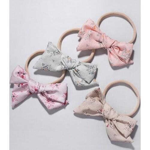 5PCS/lot Plaid Nylon Headbands Newborn Baby Traceless Nylon Head Band For Girls Hair Wear Toddler Hair Accessories Head Wrap