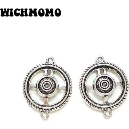 2019 New 8pieces 21MM Retro Zinc Alloy Cross Round Connectors Charms Pendants for DIY Necklace Jewelry Accessories