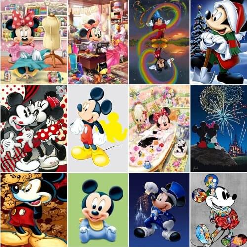 5D DIY Diamond Painting Cross Stitch Kit Disney Mickey Baby Diamond Embroidery Cartoon Mosaic Home Decoration Gift