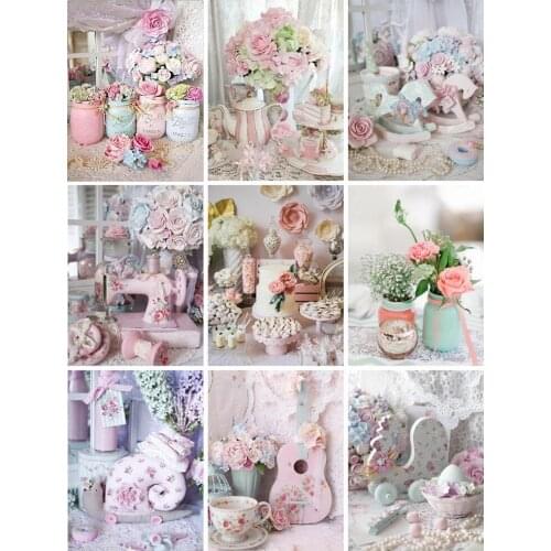 Diamond Painting Color Flower Full square Diamond Embroidery Cross Stitch Picture Of Rhinestone Mosaic Wall stickers Decor Home