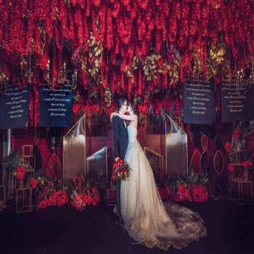 Free Shipping Encrypt Artificial Wisteria Flower String 30CM Hydrangea Rattan for Wedding Event Home DIY Decorations