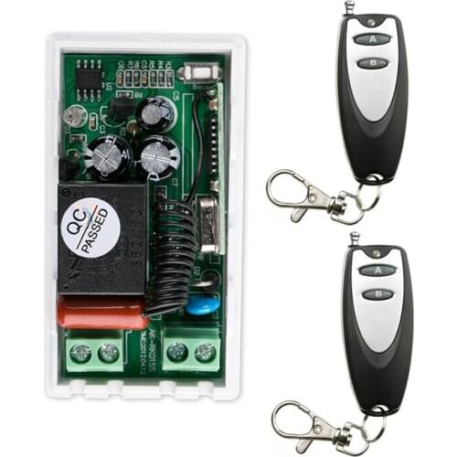 220 v 1 ch RF wireless remote control switch 1* receiver+2 * transmitter Simple connection 2 key inter-lock