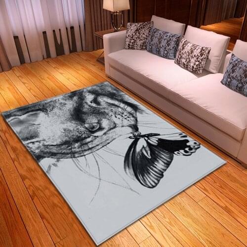 Black White Butterfly Pattern 3D Printing Carpets For Child Room Play Rug Baby Crawl Bedroom Floor Kids Tent Mats Area Rugs Game