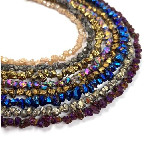 Color Plated Crystal Gravel Beads Natural Semi-precious Stone for Jewelry Making DIY Necklace Bracelet Accessories Gift