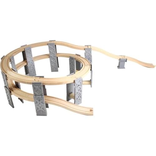 Spiral Track Wooden Train Set Train Circuit Train Construction Set