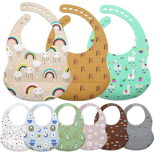 Baby Dining Table Accessories Childrens Printed Cartoon Waterproof Bib Infant Foldable Saliva Towel Kitchen Supply For Kids