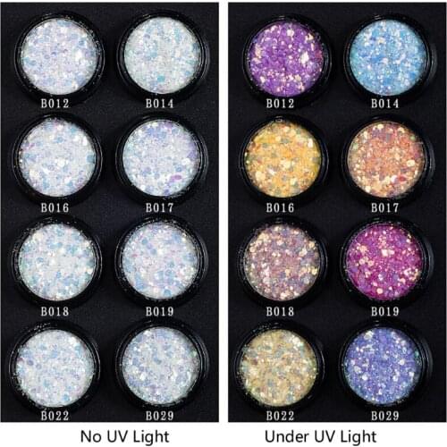 UV Color Change Mica Powder Sunlight Reactive Sequain Glitter Resin Jewelry DIY B85D