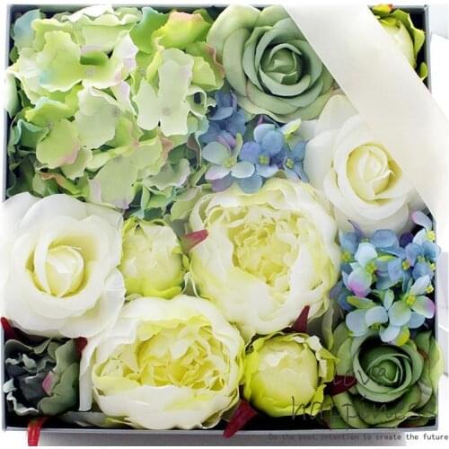 10PCS 20cm Artificial Hydrangea Flower Heads DIY Wedding Flower Wall Bridal Wreath Home Garden Decoration Autumn Party Supplies