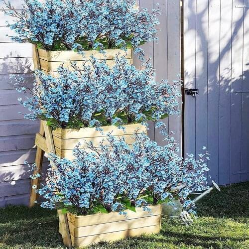 Artificial Flowering Branch Plant Gypsophila Anti-UV Silk Flower Wedding Bouquet Home DIY Office Party Bedroom Garden Decoration