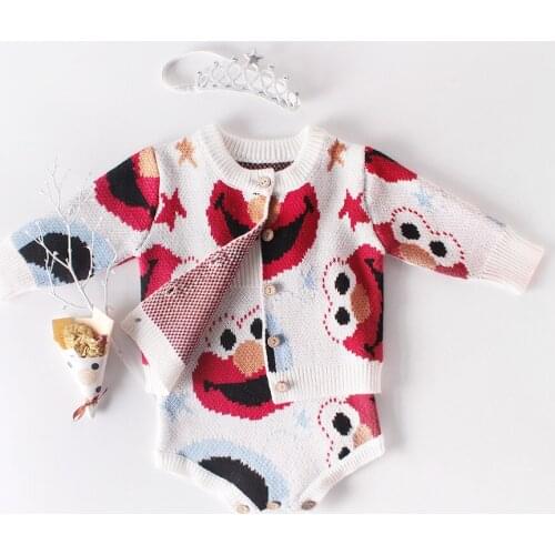 0-24M Autumn Baby Girls Knitted Clothes Spring Newborn Baby Romper/Baby Sweater Cardigan Cotton Infant Jumpsuit Outfits