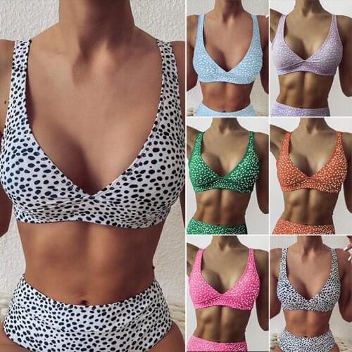 Summer Swimsuit Sexy Polka Dot Print Bikini Swimsuit Top Swimwear