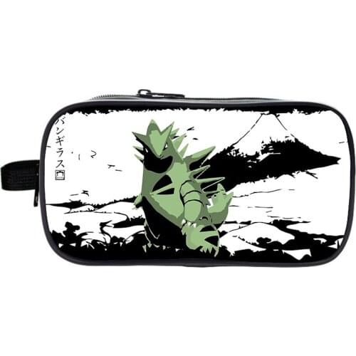 Anime Cartoon Stationery Box Multifunction Pencil Case Purse Large Capacity Double Zipper Pencil Bag Yellow Cartoon Character