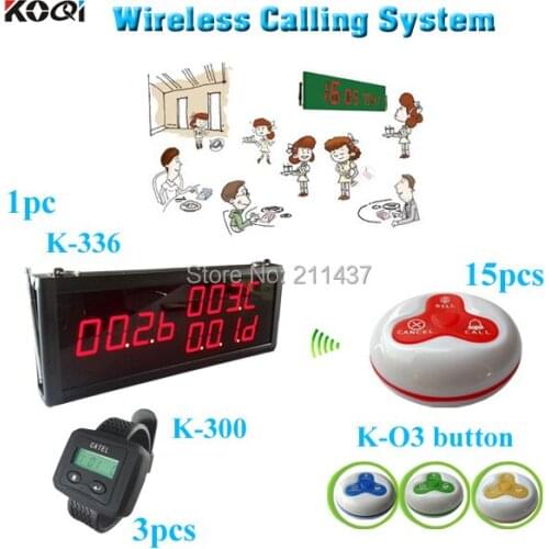 Wrist watches pager call system ( 15 table buzzers one minitor 3 smart watches for 3 waiters ) DHL free shipping free