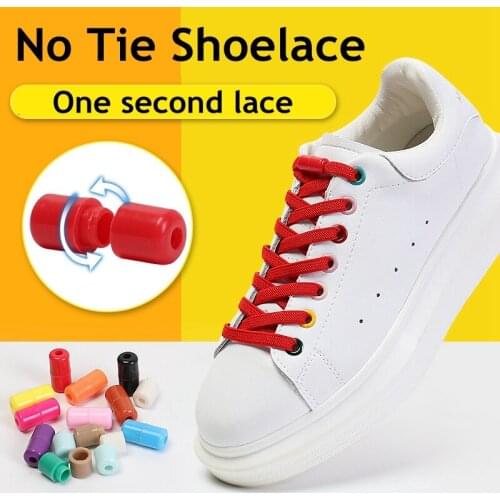 New 1Pair No tie Shoelaces Flats Elastic Shoe Laces For Kids and Adult Sneakers Shoelace Quick Lazy Laces 24 Color Shoestrings