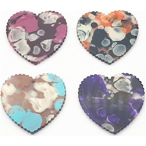 New arrival! 34x35mm 100pcs Acrylic Heart shape charm for Hand Made Earrings DIY parts,Jewelry Accessories Findings & Components