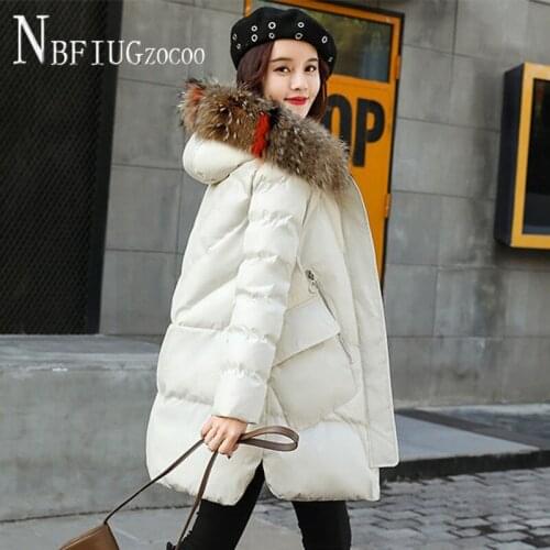 2020 New Women Parkas Winter Korean Faux Fur Collar Thick Female Coat