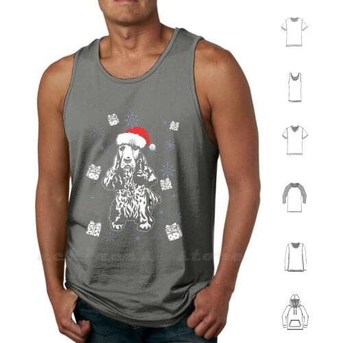 Cocker Spaniel Dog Christmas Winter Ugly Christmas Sweater Gift Tank Tops Vest Sleeveless Cocker Spaniel Santa