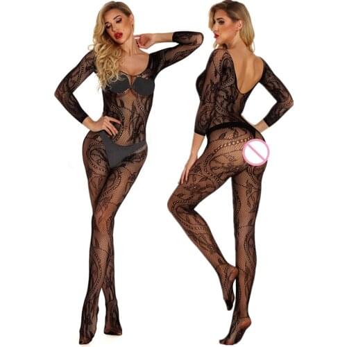 Sexy lingerie Deep V Women Teddies Bodysuits hot Erotic lingerie open crotch mesh body stockings porn sexy underwear costumes