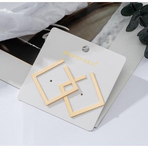 Fashion Luxury Simplicity Square Earrings For Women Metal Statement Hanging Earrings 2021 Trend Party Female Gold Modern Jewelry
