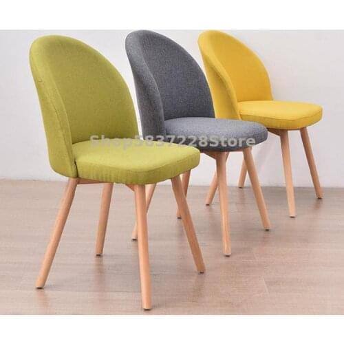 Building Block Tribe Solid Wood Dining Chair Simple Back Home Chair Nordic Desk Stool Ins Net Red Makeup Chair