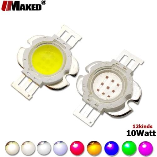 LED Chip 10W Round Shape With 60 Degree Lens SMD COB Doide Warm Cool White Red Green Blue RGB Growth LED Flood Light Beads