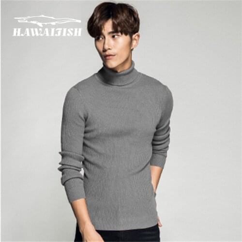 Turtleneck sweater 2021 winter new casual sweater mens solid color sweater mens thick turtleneck sweater mens pullover