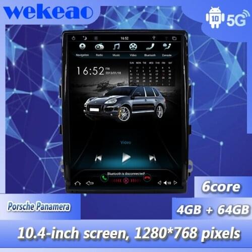 Wekeao Vertical Screen Tesla Style 10.4'' Android 9.0 Car Radio GPS Navigation For Porsche Panamera Car DVD Player 4G 2011-2016