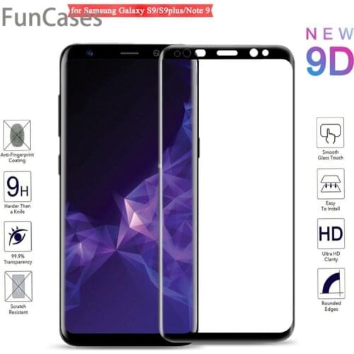 9D Full Cover Tempered Glass for Samsung Galaxy S9 S9Plus Note 9 Protective Curved Glass on the Film For Samsung S9 Glass