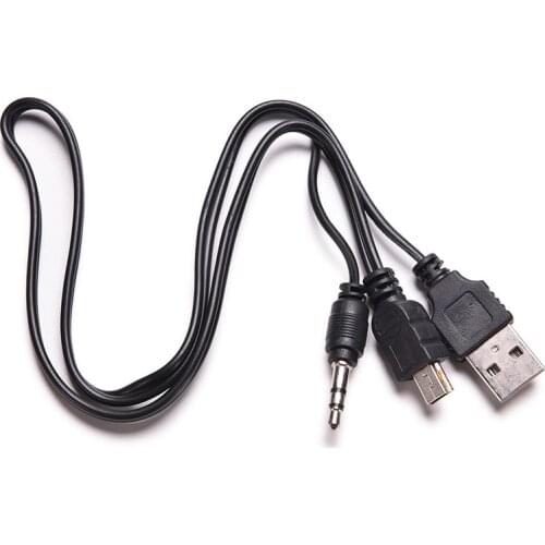 For Speaker Mp3 MP4 Player 50cm 1PC USB Mini Male to Male USB 2.0 5pin Standard + 3.5mm AUX Audio Jack Connection Adapter Cable