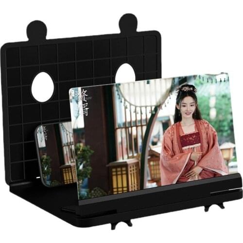 10 Inch 3D Mobile Phone Screen Magnifier HD Video Amplifier Stand Bracket with Movie Game Magnifying Folding Phone Desk Holder