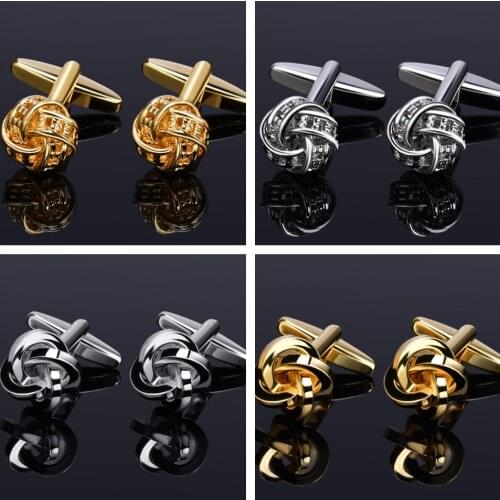 10pairs/lot Twist Knot Cufflinks Hollow Designed Knot Flower Cuff Links Mens Jewelry Accessory Wholesale