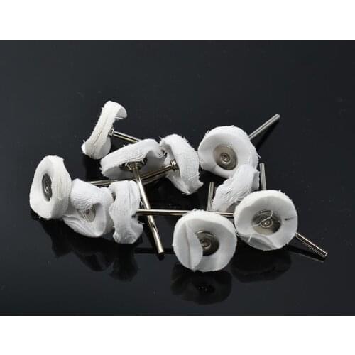 10 PCS Dental Lab Beauty Horse Hair Brush Polishers Polishing Wheel for Rotary