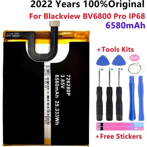 100% New Blackview BV6800 Battery 6580mAh Replacement For Blackview BV6800 Pro IP68 Waterproof MT6750T Smart Phone+Gift Tools