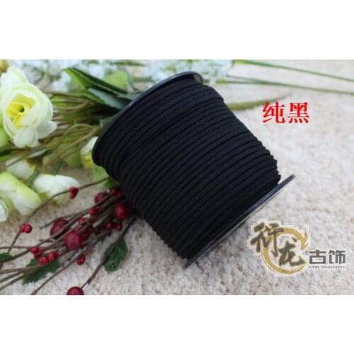 100yards/ Roll 2.5mm x 2mm black Flat Faux Suede Korean Velvet Leather Cord DIY Rope For Bracelet Necklace Bags shoes 019005008