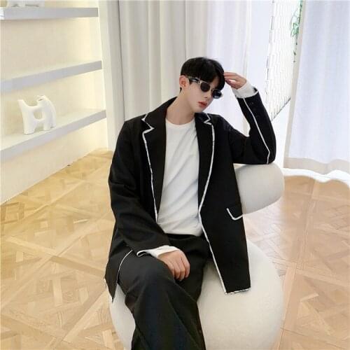 2021 spring Korean style unique Mixed colors Suit men Casual loose Burrs design Blazers for men M-XL