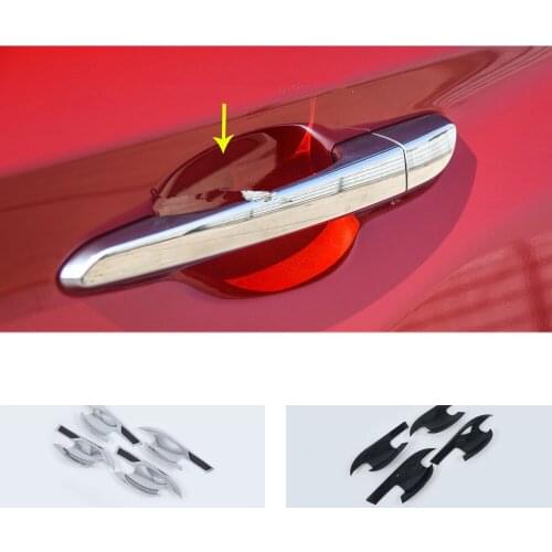 Car Sticker Cover Detector Trim External Lamp Frame Door Bowl Parts 4pcs For Hyundai Kona Encino Kauai 2017 2018 2019 2020