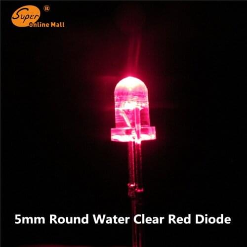 5mm red 1000PCS ROUND TOP WATER CLEAR Emitting Diodes Urtal Bright LEDS lamp 5MM led kit
