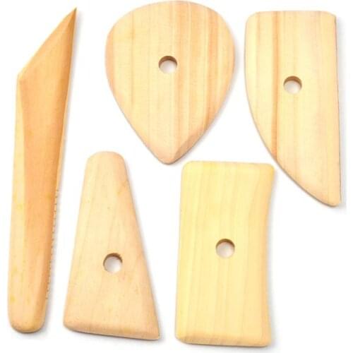 5 Pcs / Set Family Multifunction Wood Knife Clay Sculpture Tools Plasticine Ceramics Molding Tool Pottery Rib Perfect